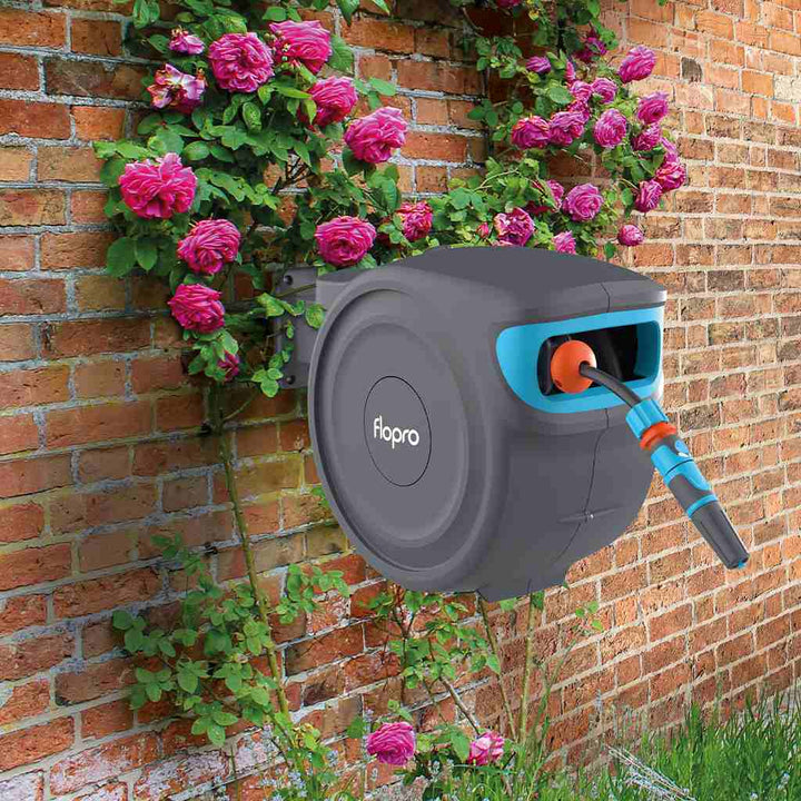 Flopro Auto Rewind Wall Mounted Hose Reel With 20M Hose - Tools & Equipment - Windyridge Garden Centre