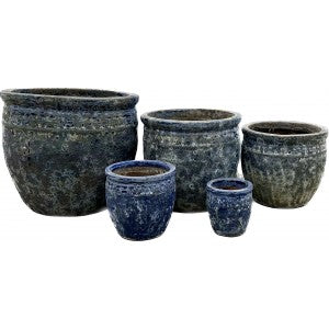 Coin Planter Pot Blue Ø19 H20