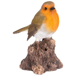 Singing Robin On Stump F - Ornaments - Windyridge Garden Centre