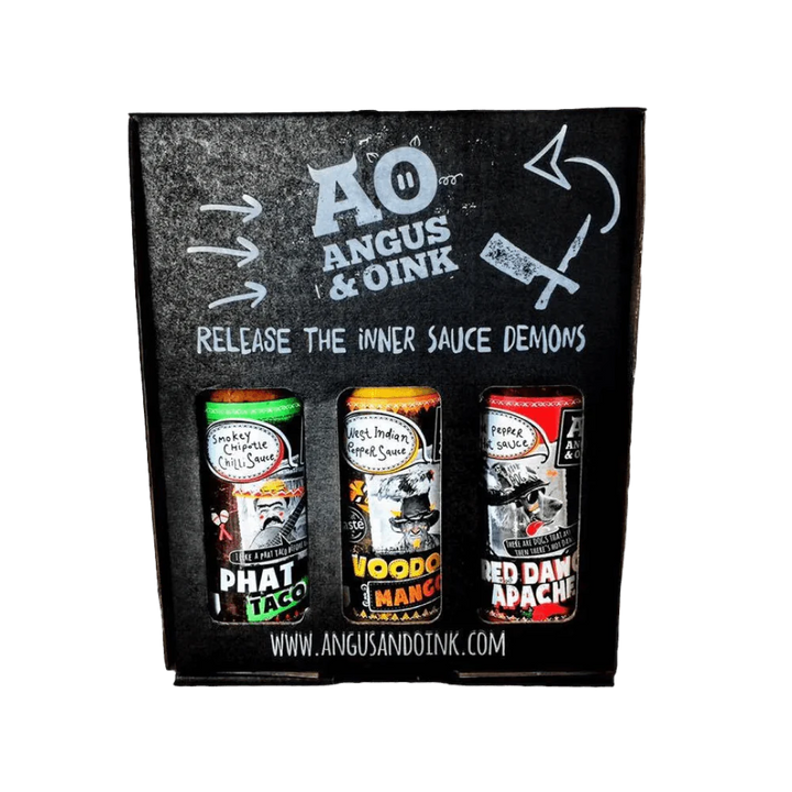 Angus & Oink Hot Sauce Gift Box Set of 3