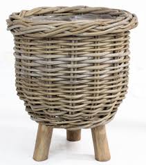 Baskety on Legs Rattan Grey Ø41 H54cm