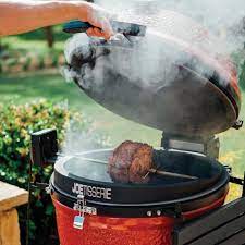 Roasting a cut of meat on a Kamado Joe Joetisserie