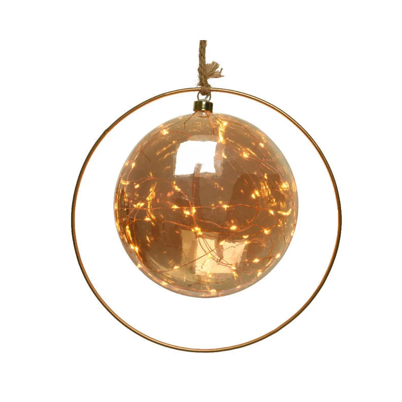 Micro Led Ball Steady Bo Indoor Amber/Classic Warm Dia20Cm X L.5Cm - Christmas Lights - Windyridge Garden Centre