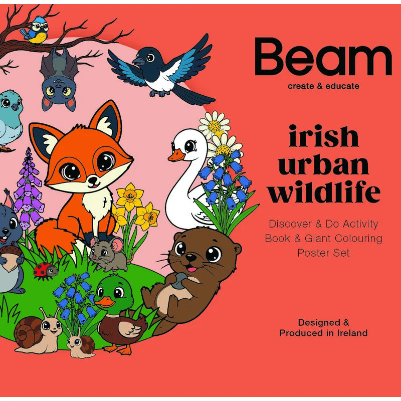 Irish Urban Wildlife Discover & Do activity book and giant colouring poster set by Beam