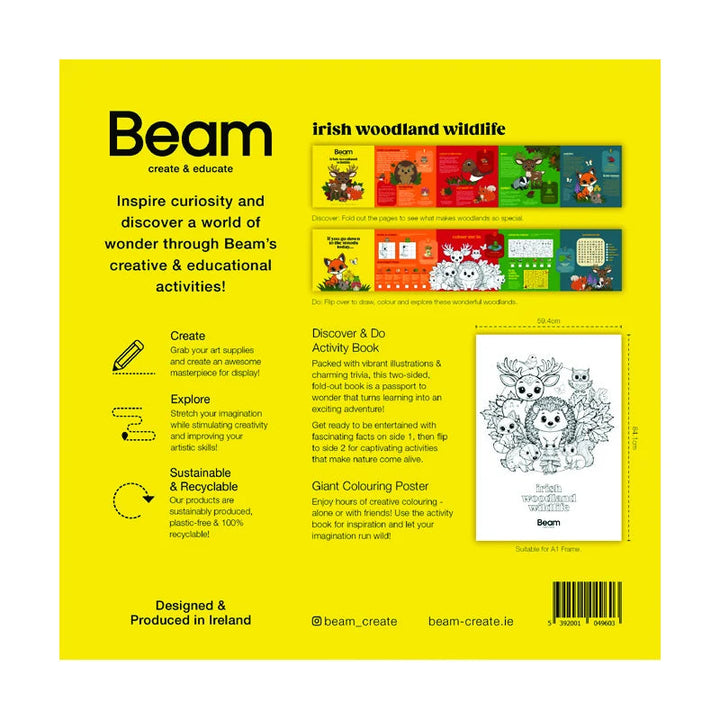 Back of the Irish Woodland Wildlife activity set
