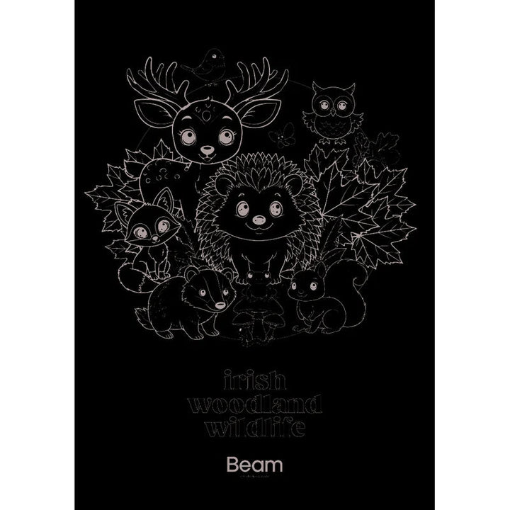 Irish Woodland Wildlife A1 colouring poster