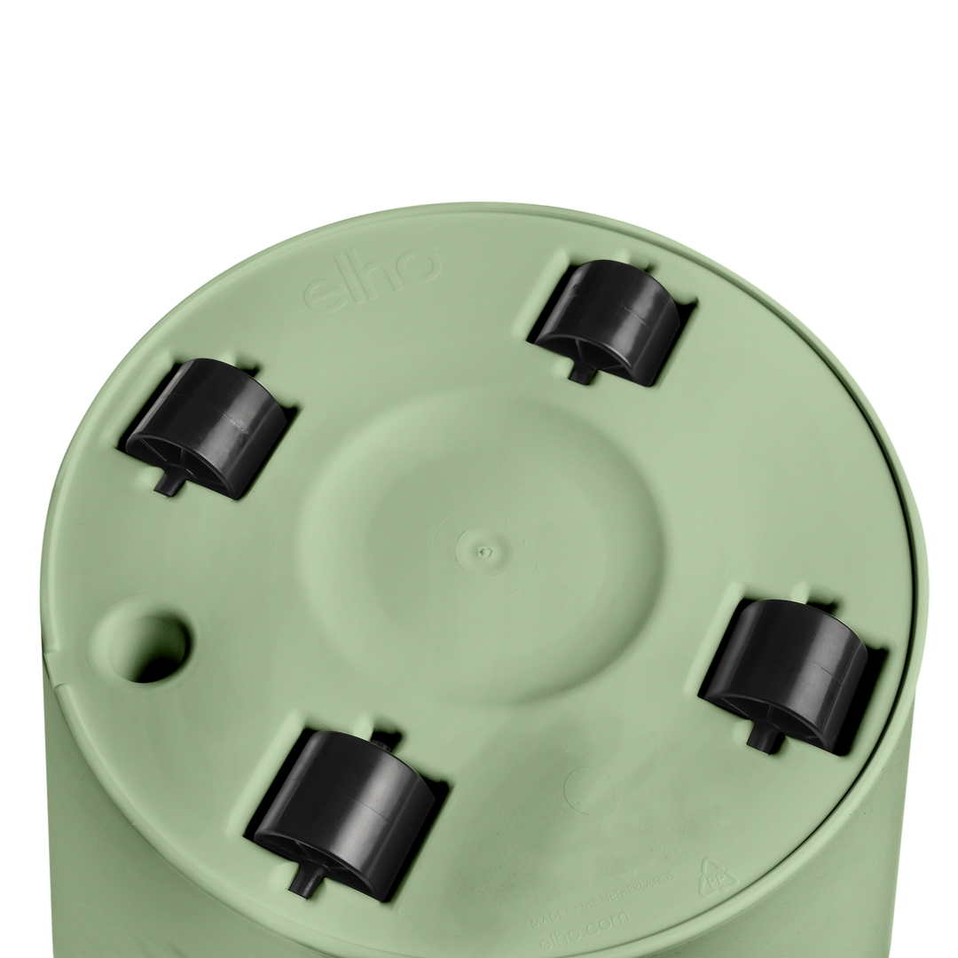 Elho Loft Urban Round Pot on Wheels Pistachio Green