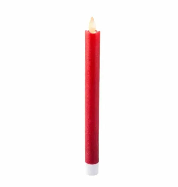 Led Waving Dinner Candle Wax Flat Top Steady Bo Indoor Christmas Red/Warm White Dia2.1Cm X H.24.5Cm - Christmas Lights - Windyridge Garden Centre