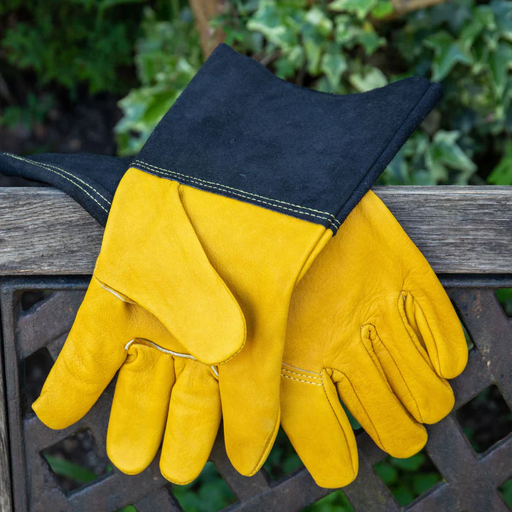 Luxury Leather Gauntlet Gloves - Medium - Tools & Equipment - Windyridge Garden Centre