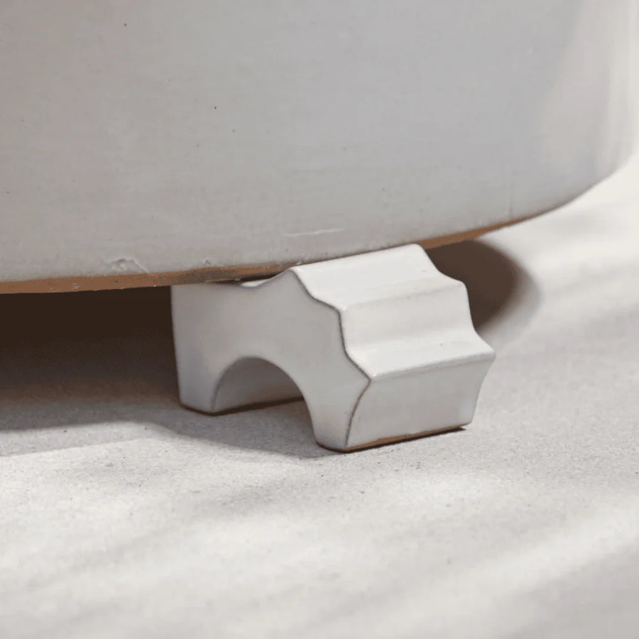 Large Glazed Cream Potfeet Pack Of 3 - Pots - Windyridge Garden Centre