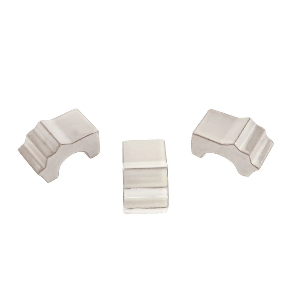 Large Glazed Cream Potfeet Pack Of 3 - Pots - Windyridge Garden Centre