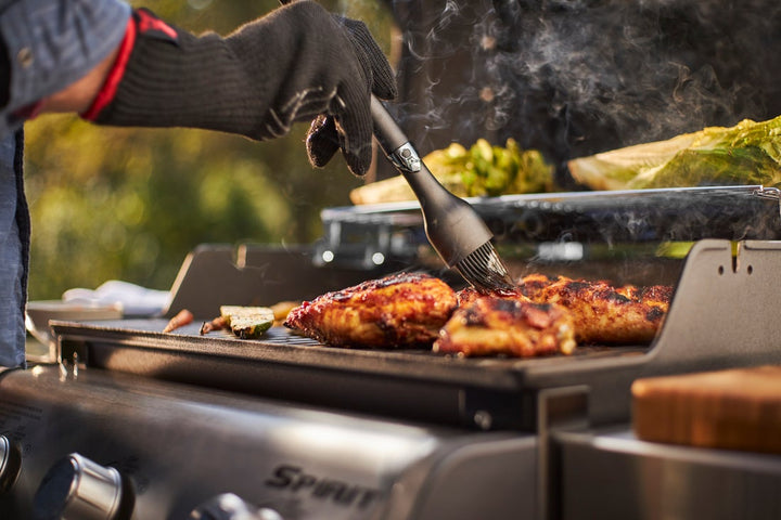 Chicken cooking on a Weber grill in Ireland