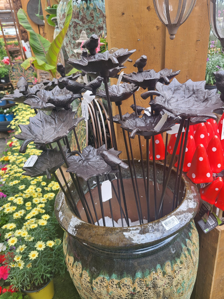 Cast Iron Maple Leaf Bird Bath