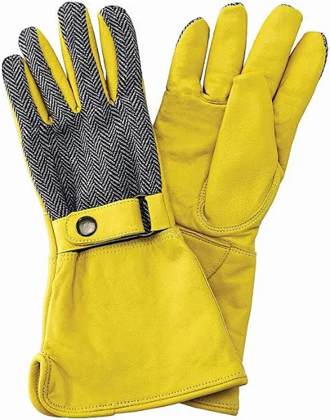 Luxury Leather Gauntlet Gloves - Medium - Tools & Equipment - Windyridge Garden Centre