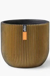 Planter ball Groove 16,5x15 metallic copper