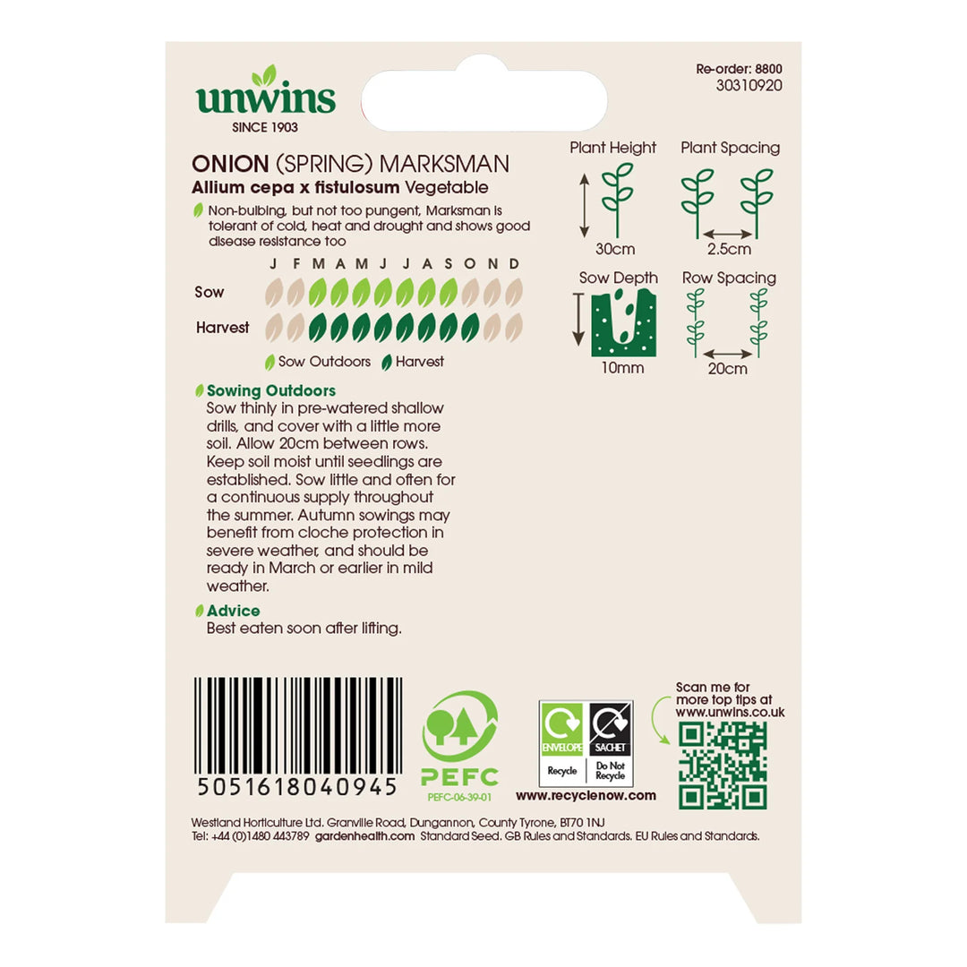 Onion (Spring) Marksman - Seed Packets - Windyridge Garden Centre