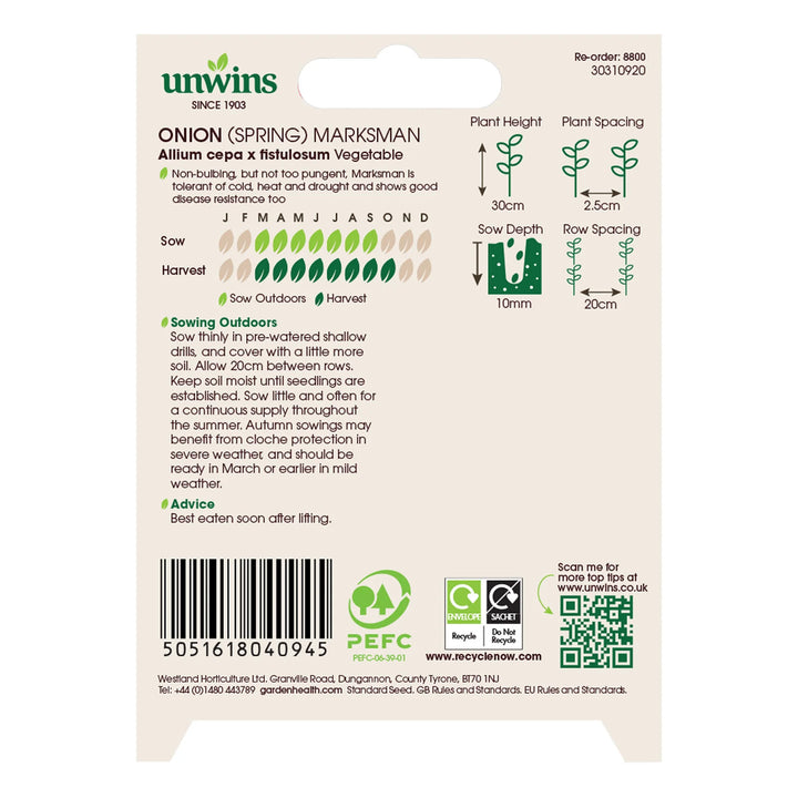 Onion (Spring) Marksman - Seed Packets - Windyridge Garden Centre