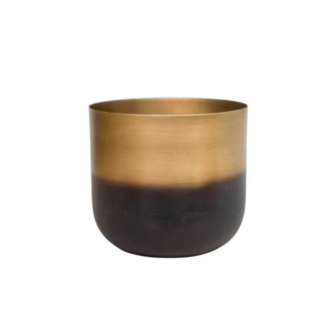 Oscar Two Tone Gold Metal Planter Large H15cm Ø16.5cm - Pots - Windyridge Garden Centre