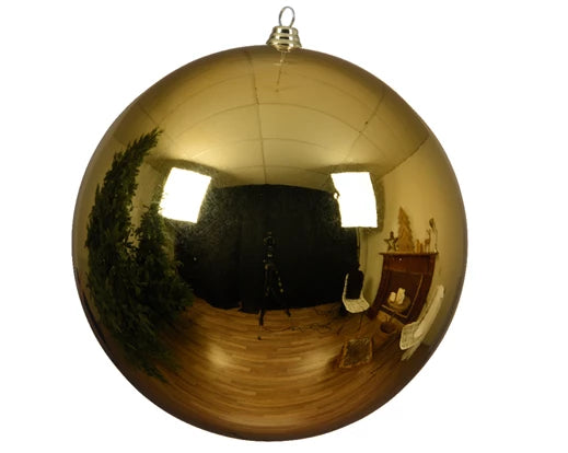 Baubles shatterproof shiny light gold dia14cm