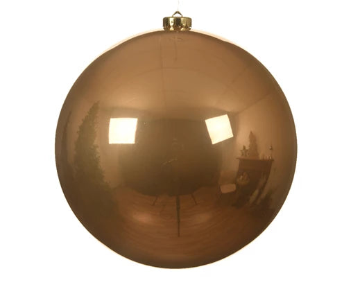 Bauble shatterproof shiny butterscotch 20cm