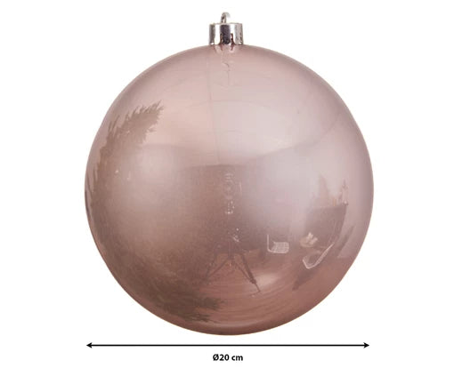 Baubles shatterproof shiny blush pink 20cm