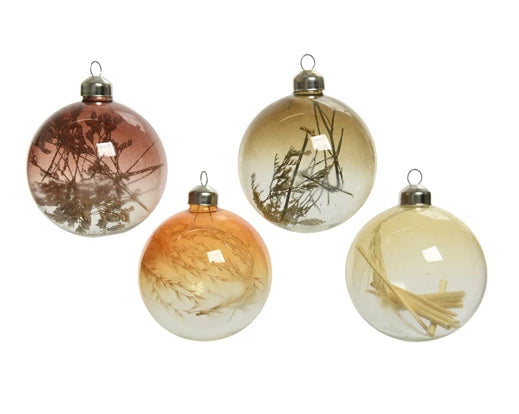 Bauble   glass   colorflow   dried flowers/grasses inside