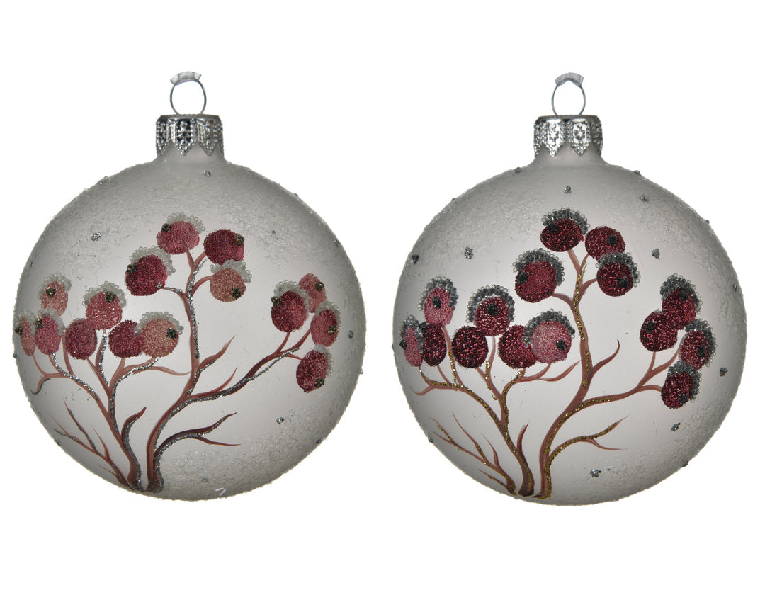 Bauble Glass Matt Berries 2Col Ass Assorted - Christmas - Windyridge Garden Centre