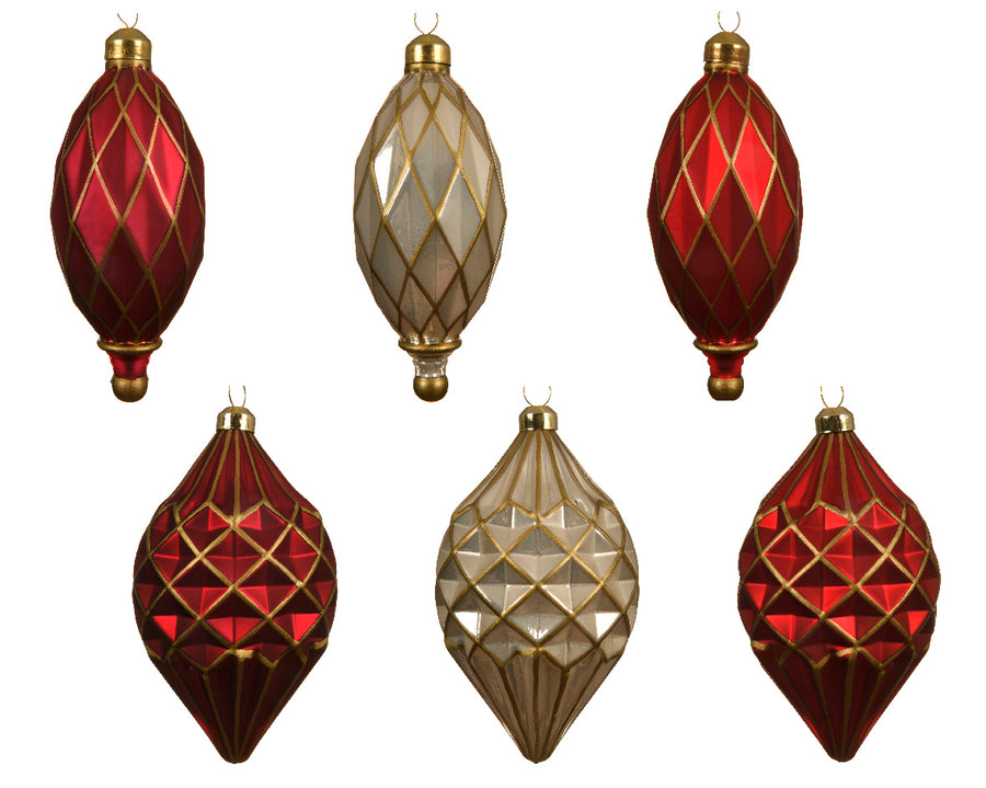 Ornament Glass Gold Paint 6Ass Assorted - Christmas - Windyridge Garden Centre