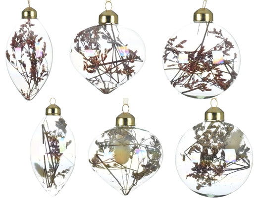Ornament glass gypsophila 6ass