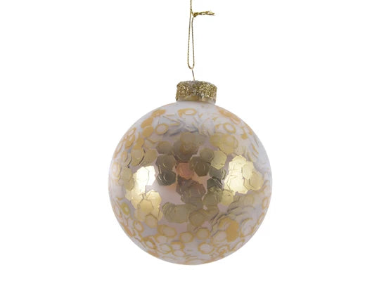 Bauble glass matt sequins light gold