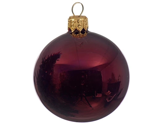 Bauble glass shiny oxblood