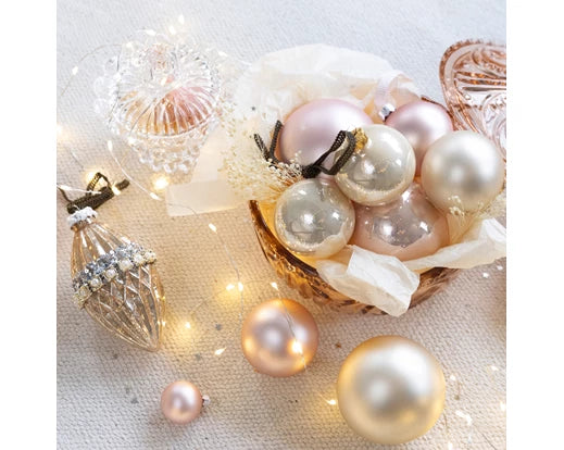 Bauble glass enamel Blush Pink