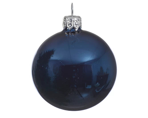 Bauble glass shiny night blue