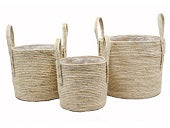 BASKET CORN HUSK D36H31CM - SET3