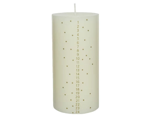 Advent candle wax pillar L crme white