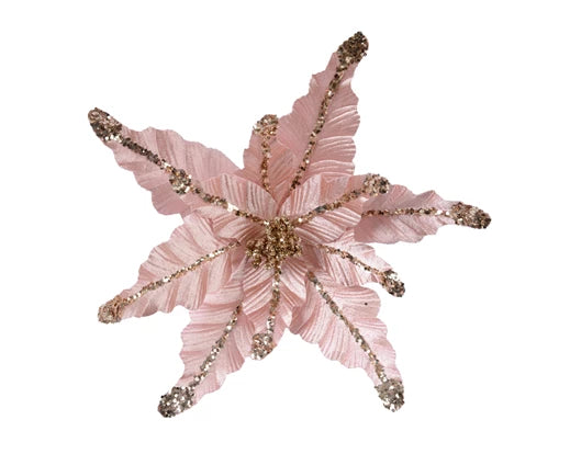 Flower on wire polyester velvet Blush Pink