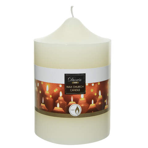 Church Candle Paraffin Ivory D.10Cm X H.15Cm - Christmas - Windyridge Garden Centre