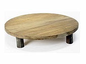 PLATE WITH 4 LEGS TEAK NATURAL D40H9CM