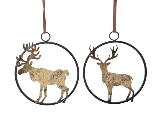 Animal iron moose, deer 2ass black/gold L.25cm x W.21.5cm x H.0.7cm