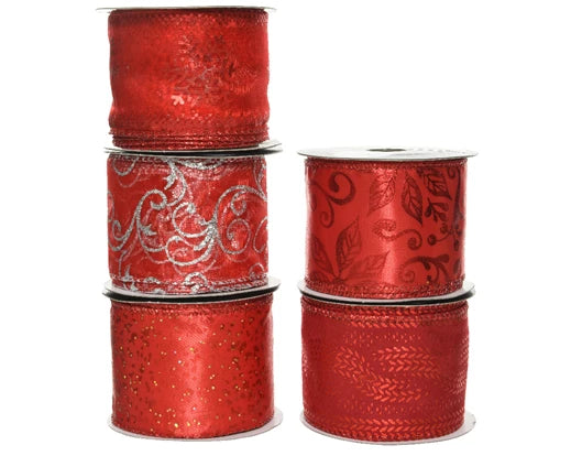 Ribbon polyester wire   Christmas
red