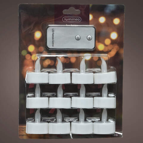 LED tealight plastic steady BO indoor white/flame dia3.8cm x H.4.6cm