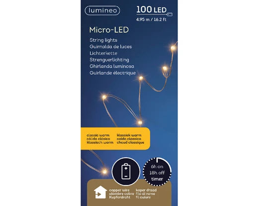 Micro  LED  stringlights L495cm copper/classic warm