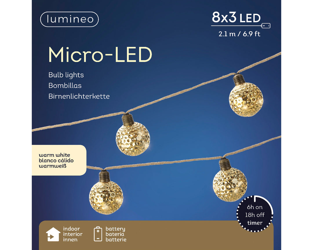 Micro LED deco string lights steady BO indoor Warm white