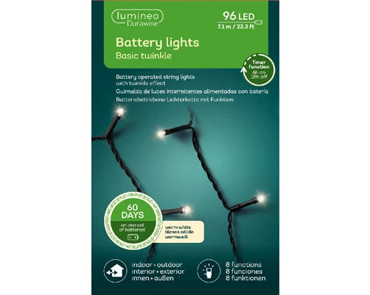 LED Durawise basic lights 8 function twinkle effect BO outdoor black/warm white L.710cm
