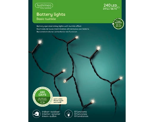LED Durawise basic lights 8 function twinkle effect BO outdoor black/warm white L.1790cm
