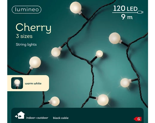LED cherry lights gb steady outdoor black/warm white L.900cm