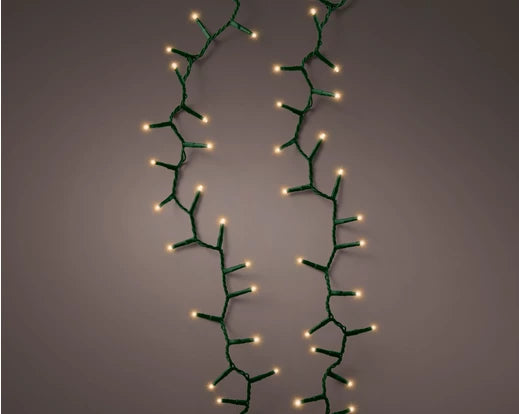 Led Compact Lights Gb 8 Function Twinkle Effect Outdoor Green/Classic Warm L.1100Cm - Christmas Lights - Windyridge Garden Centre