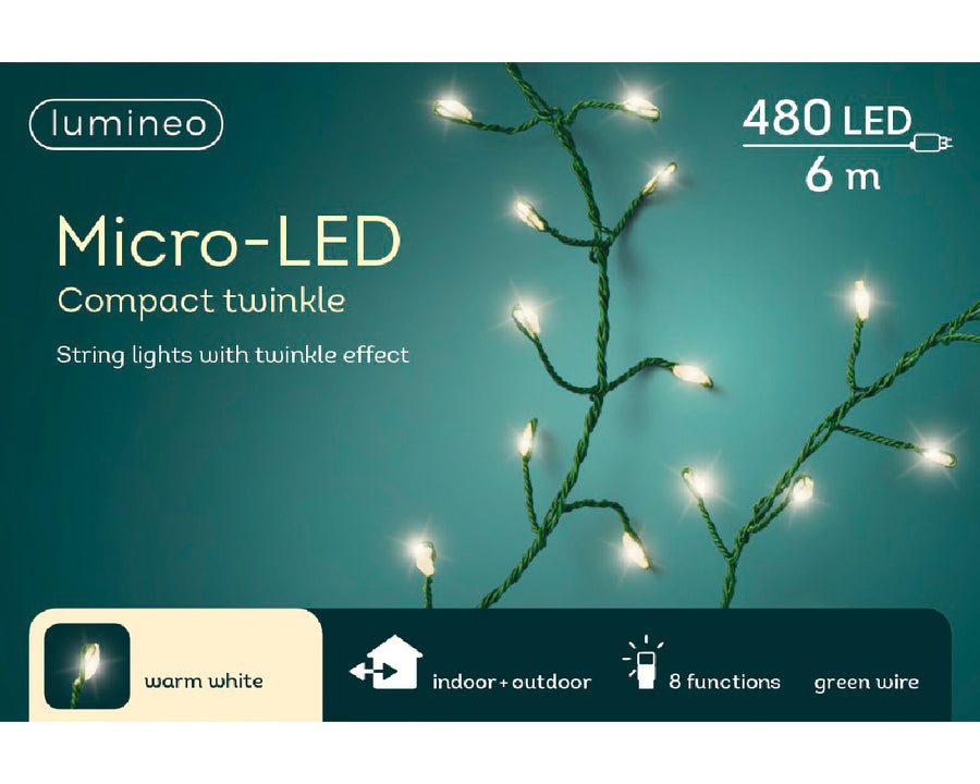 Micro   Led   Compact   Lights  L600Cm Warm White - Christmas Lights - Windyridge Garden Centre