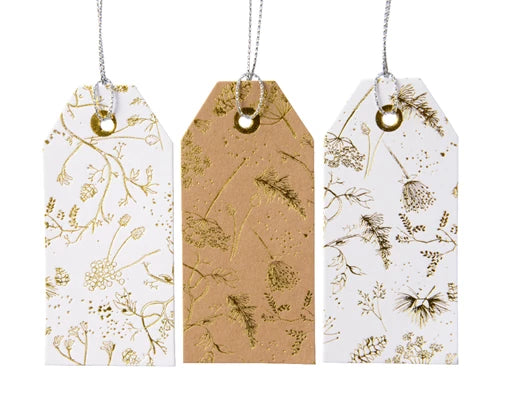 Tag paper with rope    -   white/gold