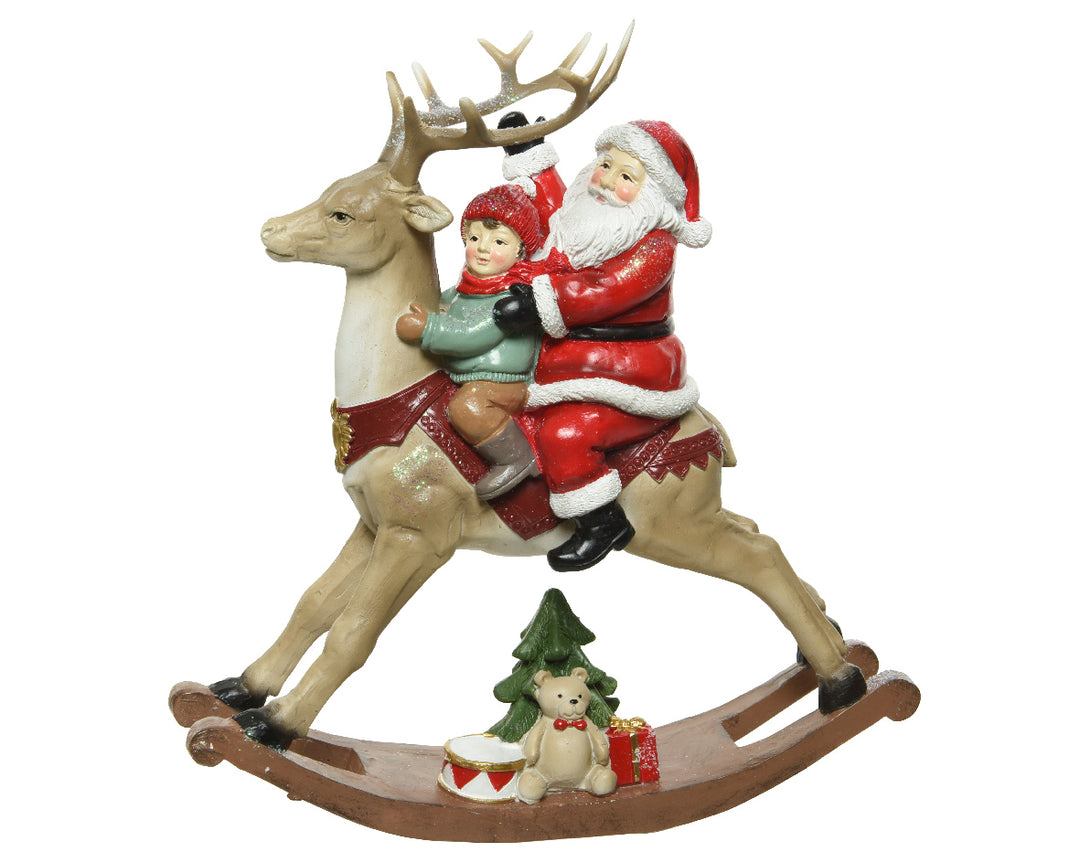Santa Rocking Reindeer Red/Colour(S) - Christmas - Windyridge Garden Centre